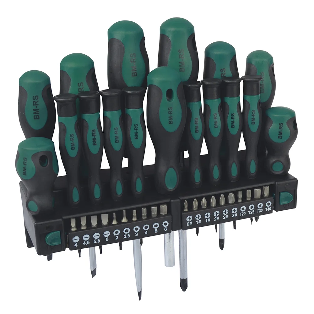 BRUeDER MANNESMANN Schraubendreher und Bitsatz 37 tlg  Schraubendreher & Zangen