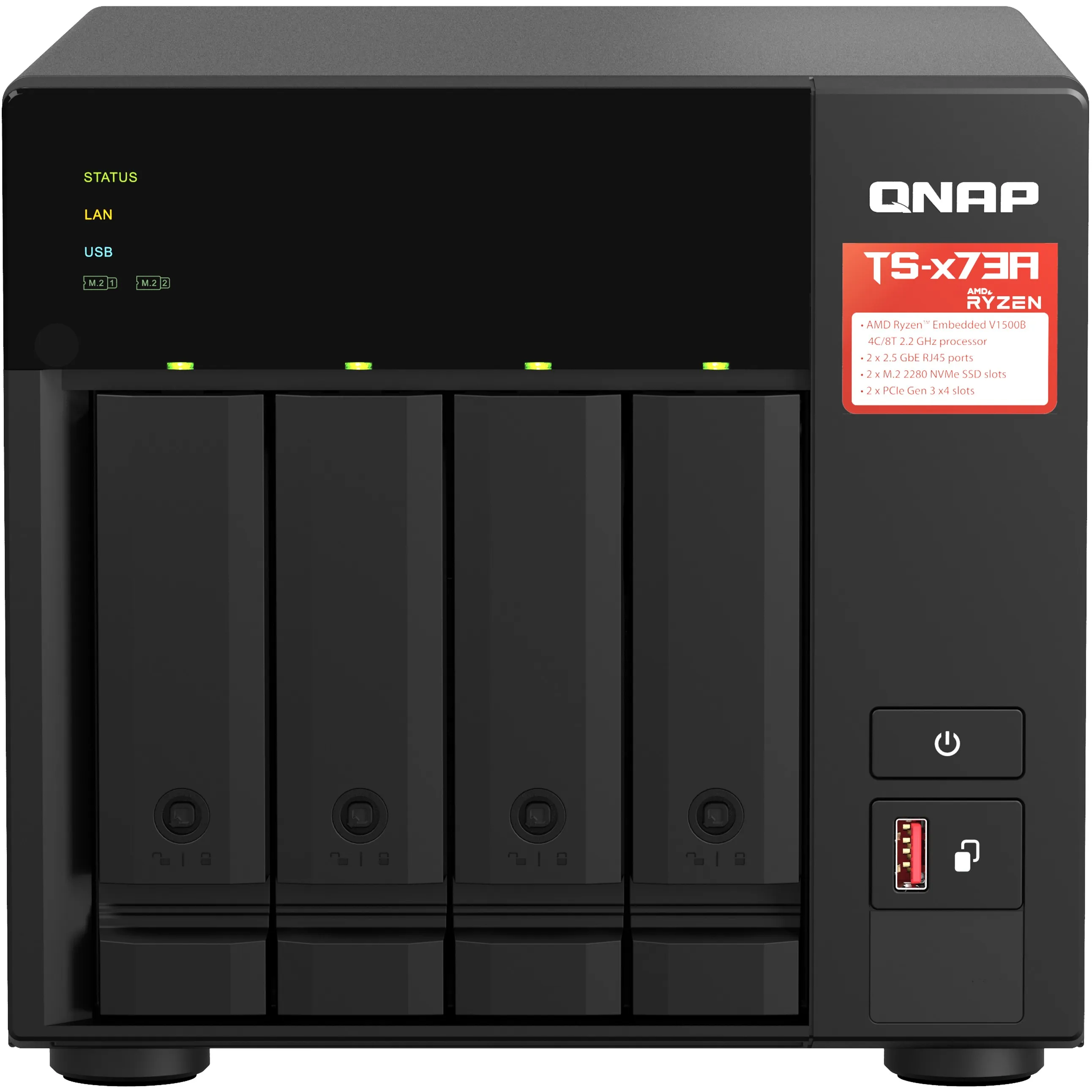 QNAP TS 473A   QSW 1105 5T Bundle Pack NAS Tower Ryzen Embedded V1500B 8 GB DDR4 0 TB QNAP Turbo System Schwarz Netzwerk