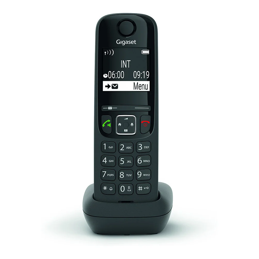 Gigaset AS690 HX Schnurloses Telefon Schwarz Anrufbeantworter DECT Schwarz
