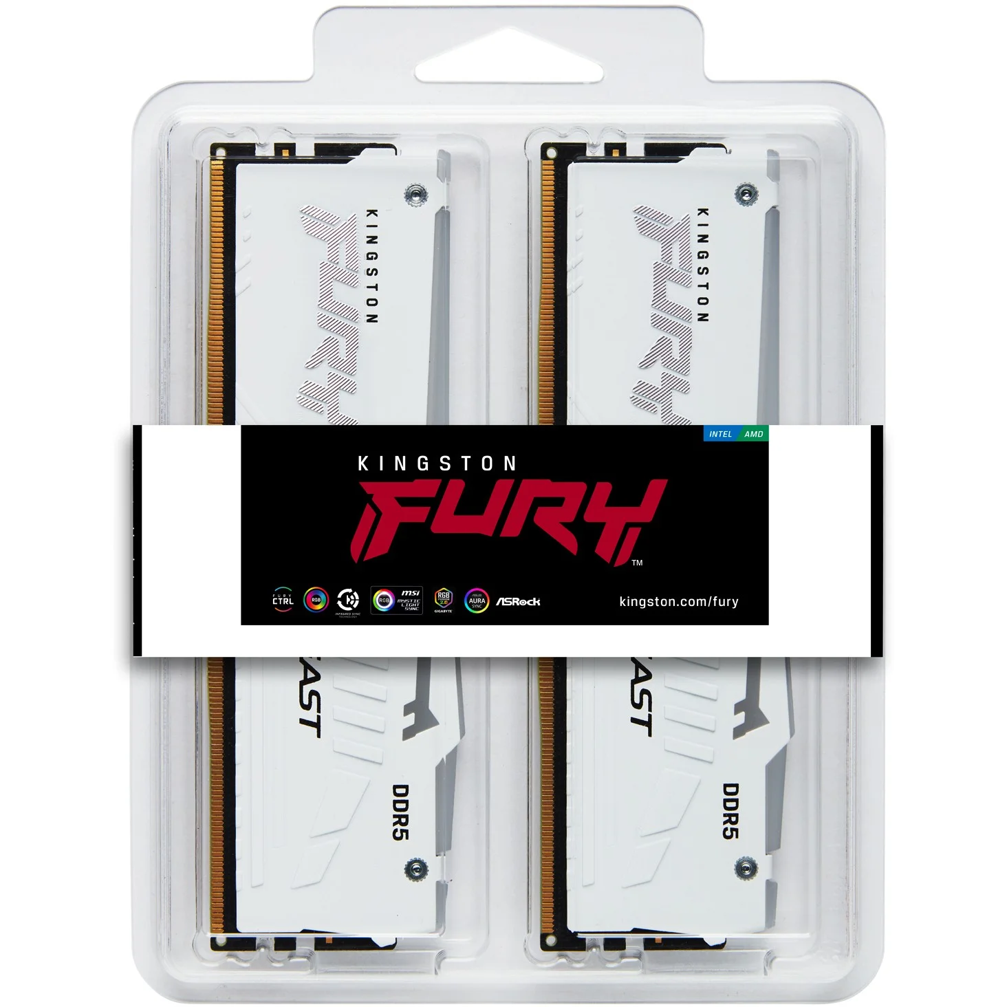 Kingston 64gb 6000mt s ddr5 cl30 dimm kit of 2 fury beast white rgb expo Speichermedien