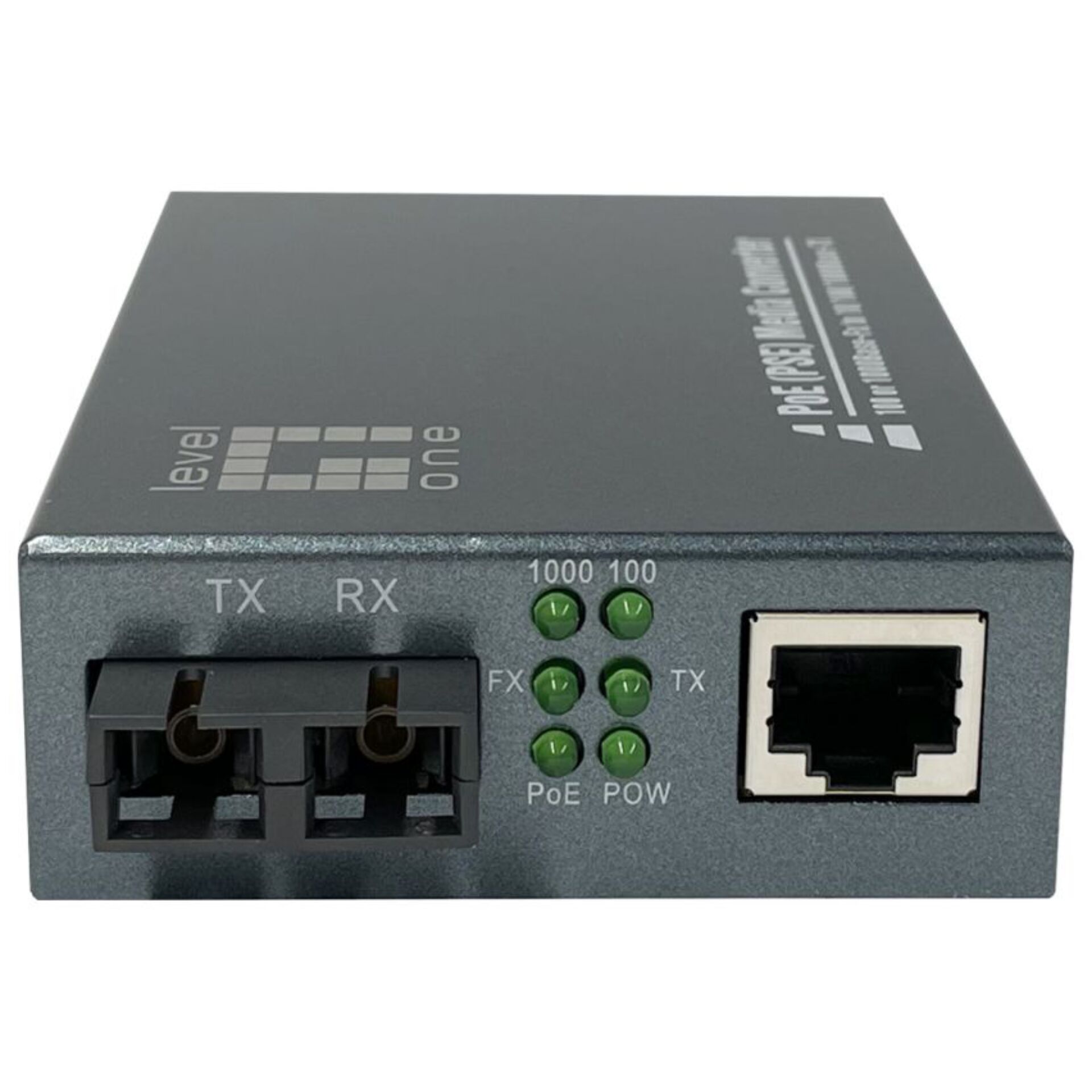 LevelOne Gigabit RJ45 zu SC Mediakonverter  PoE PSE  Single Mode Glasfaser  20km Medienkonverter