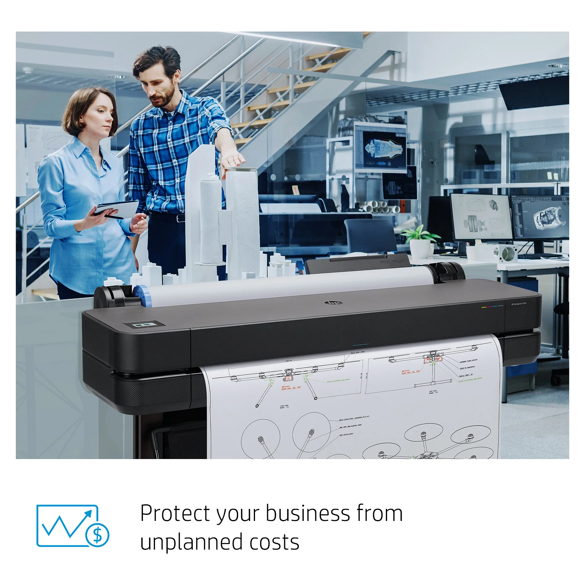 HP Hardwareunterstuetzung am naechsten Arbeitstag fuer Designjet T5XX  36 Zoll  3 Jahre Drucker & Scanner