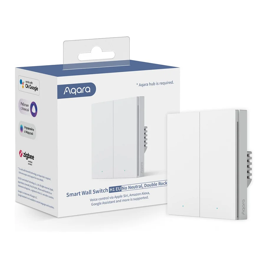 Aqara Smart Wall Switch H1  No Neutral  Double Rocker  wei   HomeKit  Smart Home