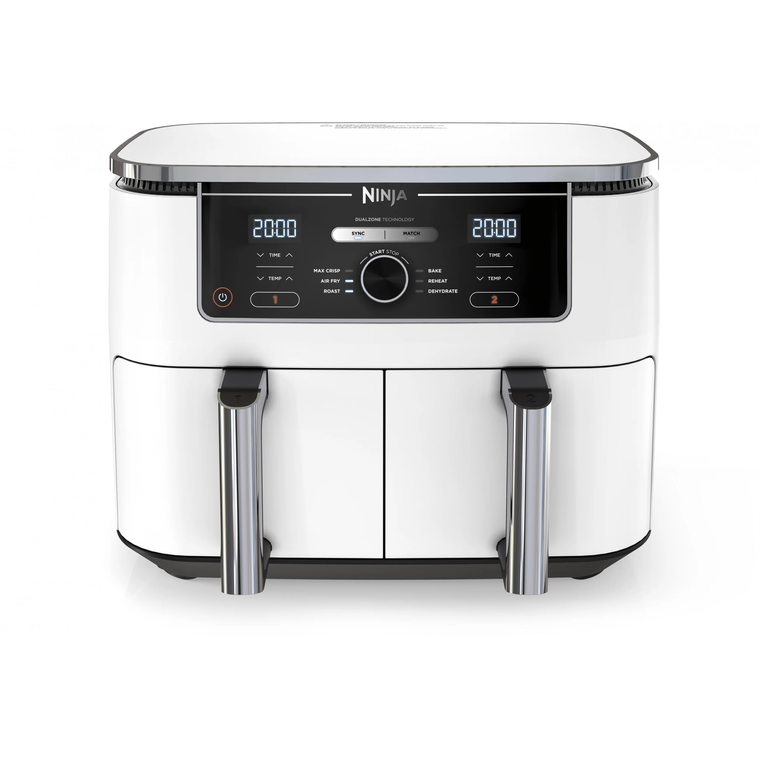 Ninja AF400EU Foodi MAX Dual Zone 9 5L Heissluftfritteuse Weiss Kuechenkleingeraete