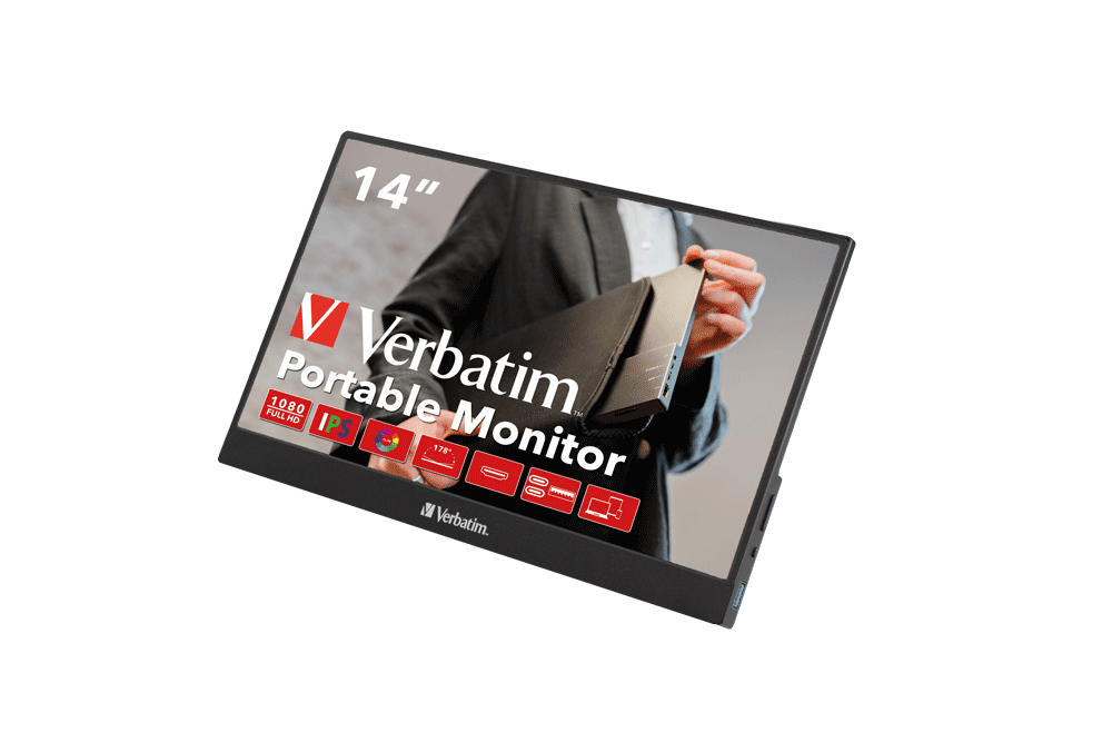 Verbatim 49590 Computerbildschirm 35 6 cm  14   1920 x 1080 Pixel Full HD LCD Schwarz Monitore