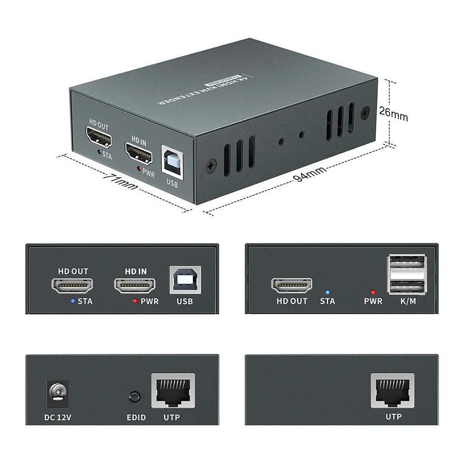 LevelOne HVE 8111 Audio  Video Leistungsverstaerker AV Sender    Empfaenger Schwarz Netzwerk