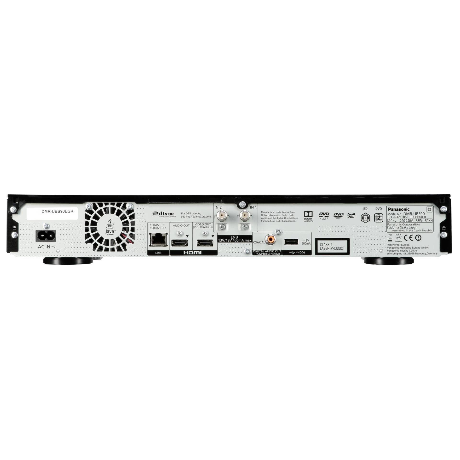Panasonic Blu ray Player DMR UBS90  2TB HDD  UHD 4k  DVB S S2  black PC-Zubehoer