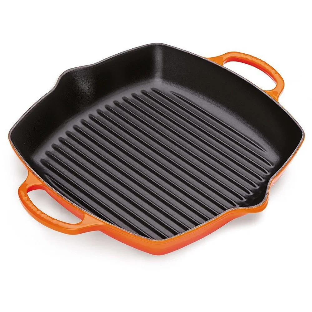 Le Creuset Grillpfanne Signature quadratisch  30 cm  ofenrot Pfannen & Toepfe