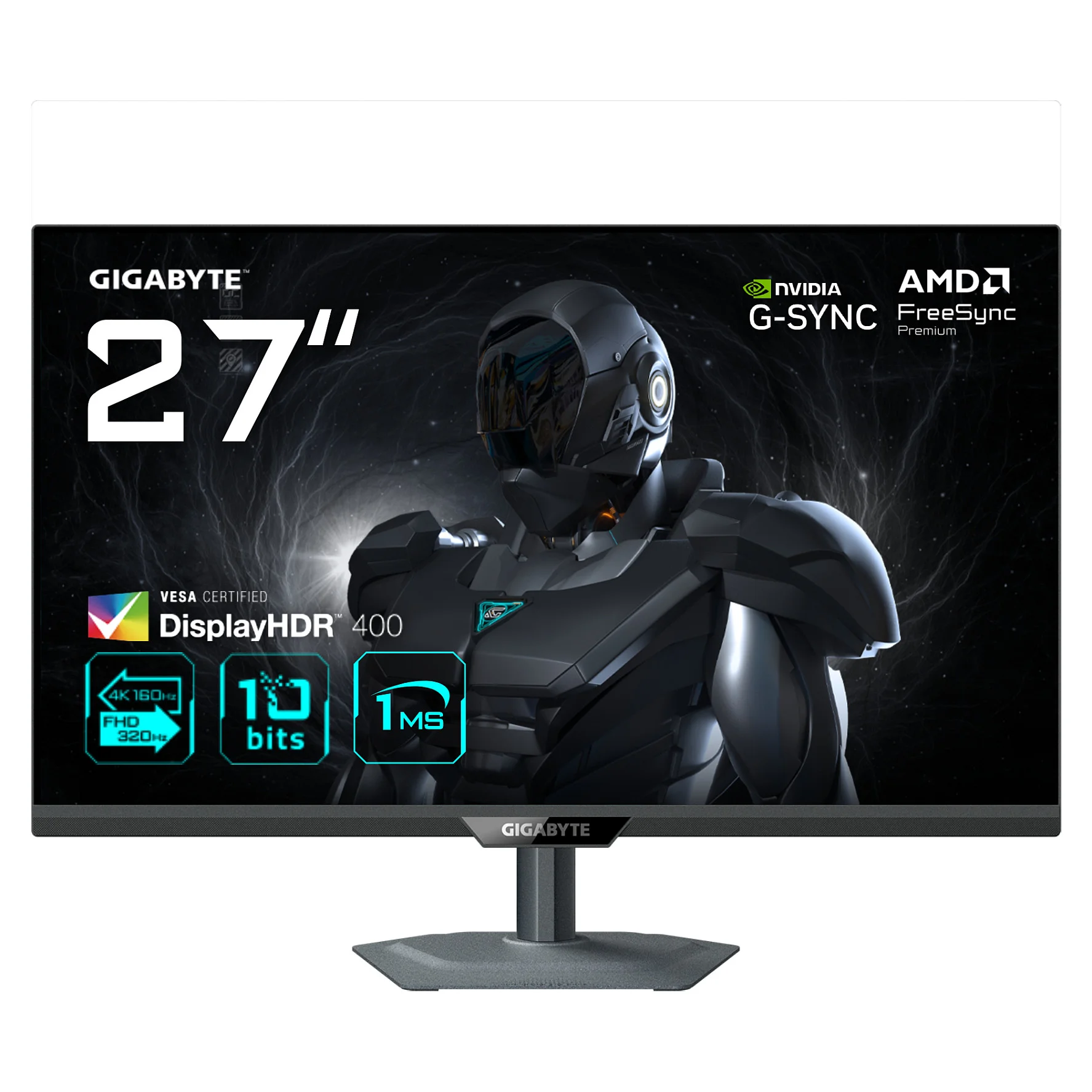 GIGABYTE G27U 27  4K UHD Gaming Monitor   Dual Modus  4K 160Hz oder FHD 320Hz   3840 x 2160  1ms  350 cd m   FreeSync Premium  DisplayHDR400  HDMI 2 1  DisplayPort 1 4 Monitore