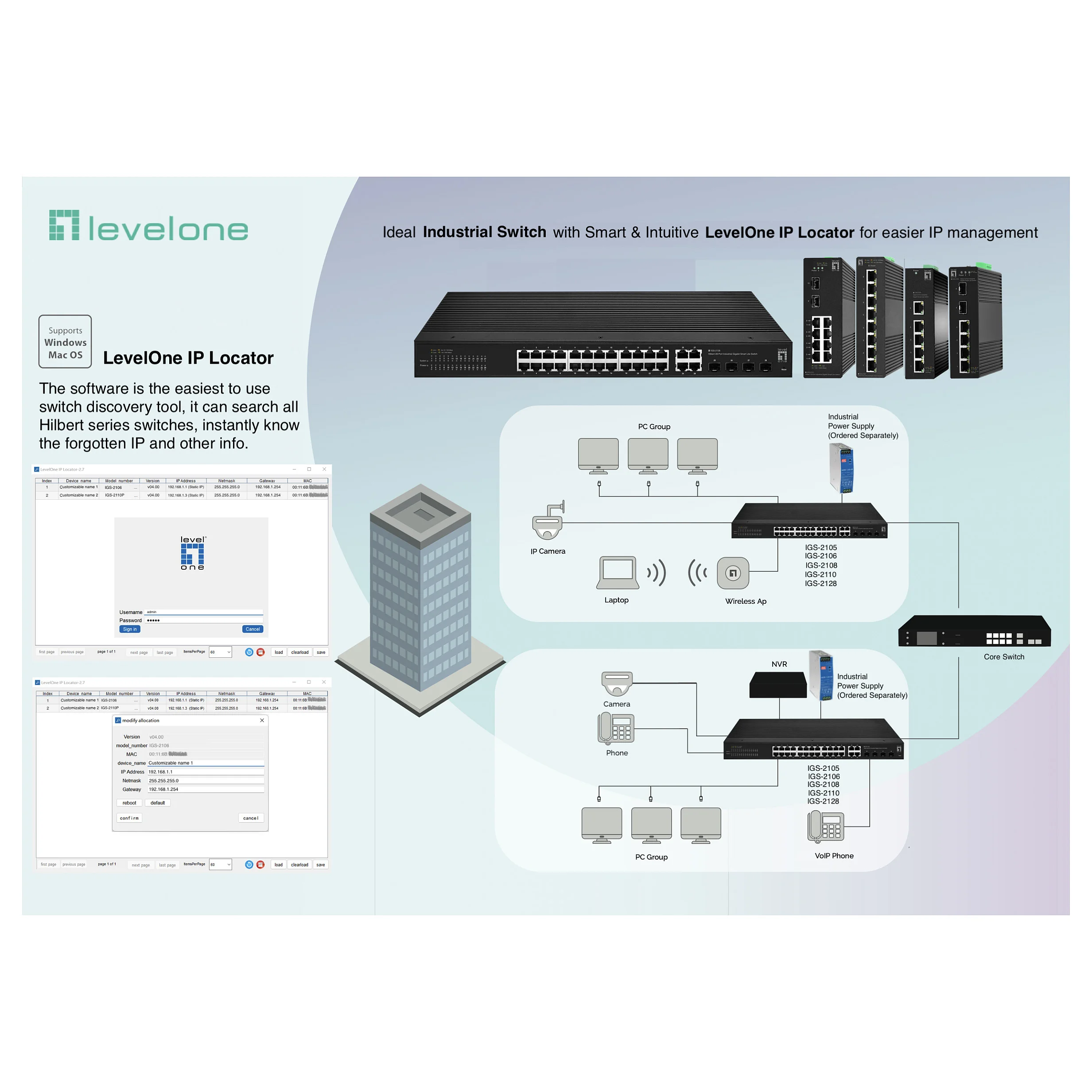 LevelOne Hilbert 5 Port Industrial Gigabit Smart Lite Switch   Gigabit   5 Ports   Industrial Ethernet Switches