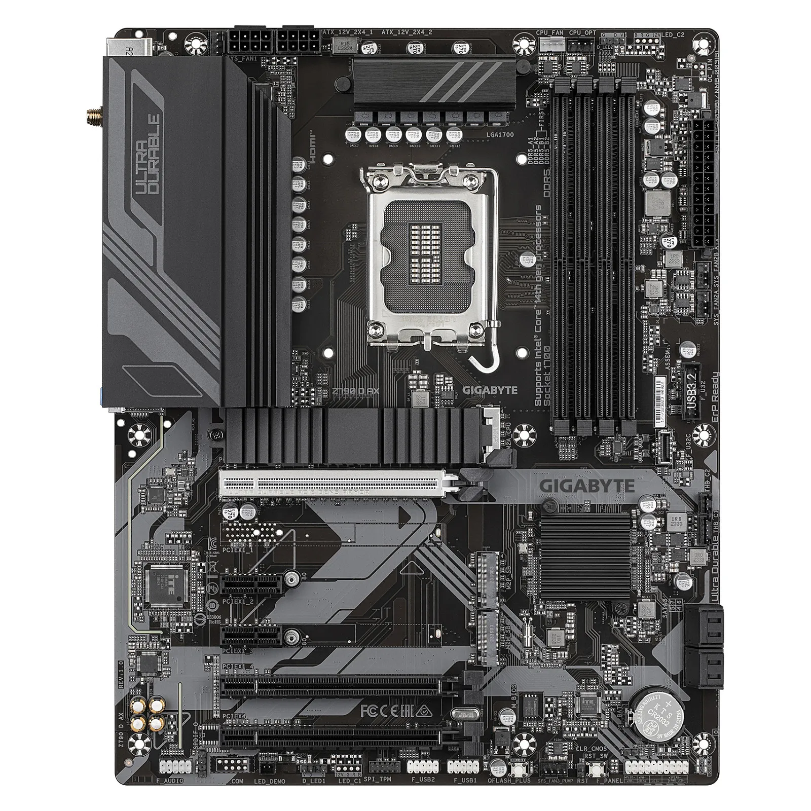 GIGABYTE Z790 D AX Motherboard   Unterstuetzt Intel Core 14  Generation CPUs  12 1 1 Phasen Digital VRM  bis zu 7600MHz DDR5  OC   3xPCIe 4 0 M 2  Wi Fi 6E  2 5GbE LAN  USB 3 2 Gen 2 PC-Zubehoer