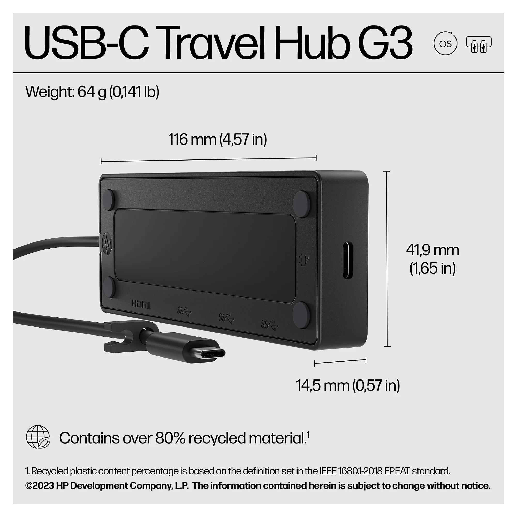 HP USB C Reisehub G3 Notebook & Tablet Zubehör