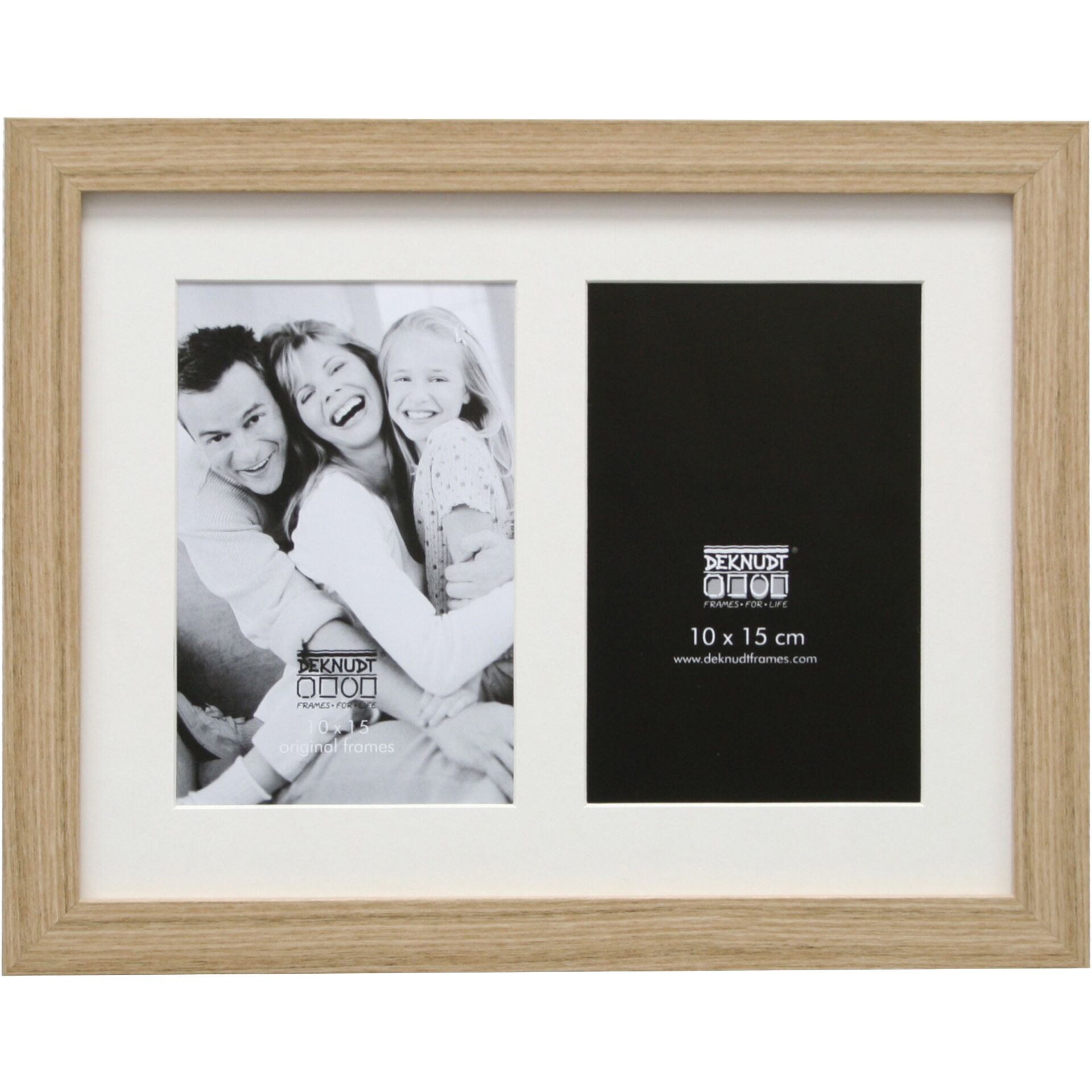 Deknudt S66KB2 Galerie 2x13x18 Holz naturfarbe mit Passepartout Bilderrahmen