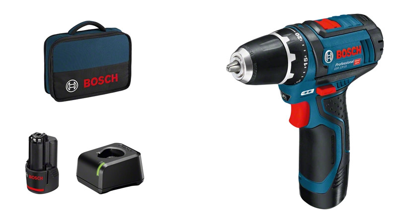 Bosch GSR 12V 15 Vorteils Set Akku Bohrschrauber Bohrer & Schrauber