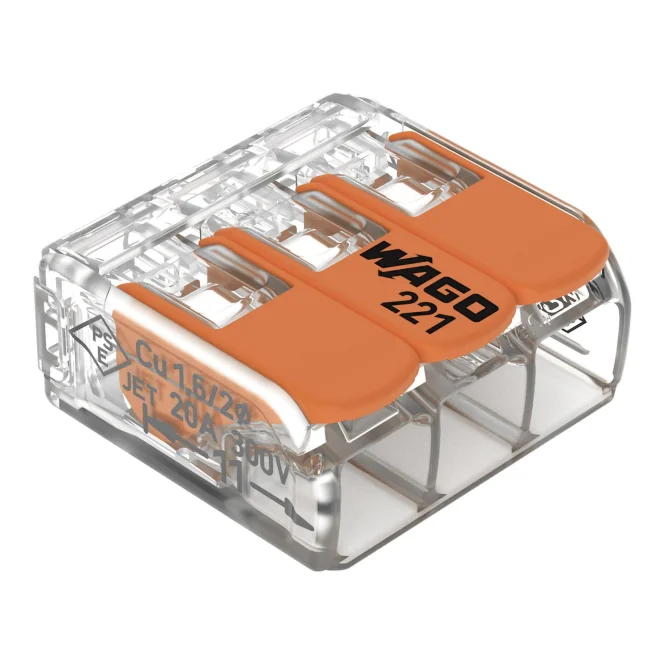 WAGO Serie 221 Kabelklemmen 3x4mm  50er Pack  Verbindungsklemmen  Schraubklemmen Smart Home