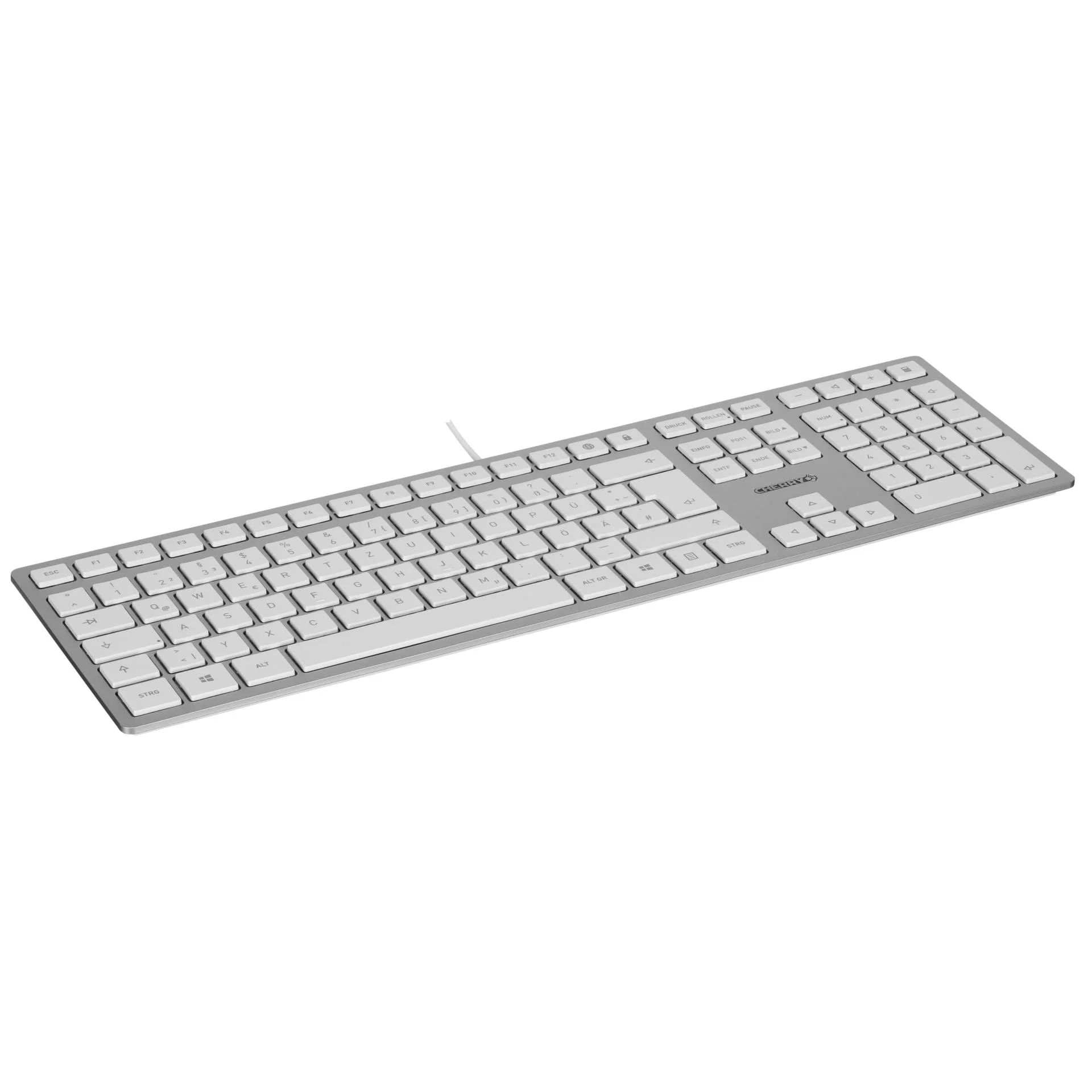 CHERRY KC 6000 SLIM Kabelgebundene Tastatur  Silber  Weiss  USB  QWERTZ   DE  Tastaturen & Maeuse