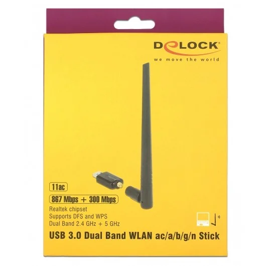 DeLOCK usb 3 0 dualband wlan ac a b g n stick 867   300 mbps mit externer antenne Netzwerk