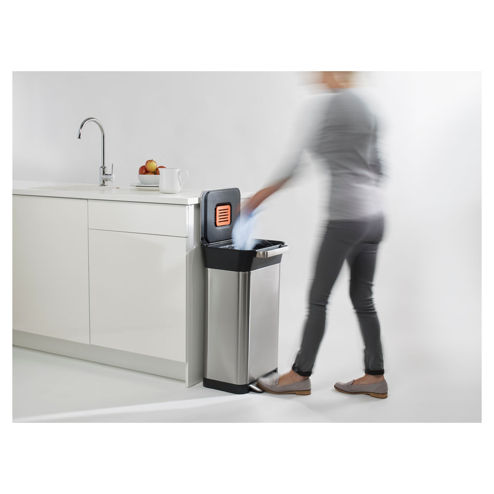 Joseph Joseph Titan Edelstahl 30L Abfalleimer inkl  Abfallpres SALE Haushalt