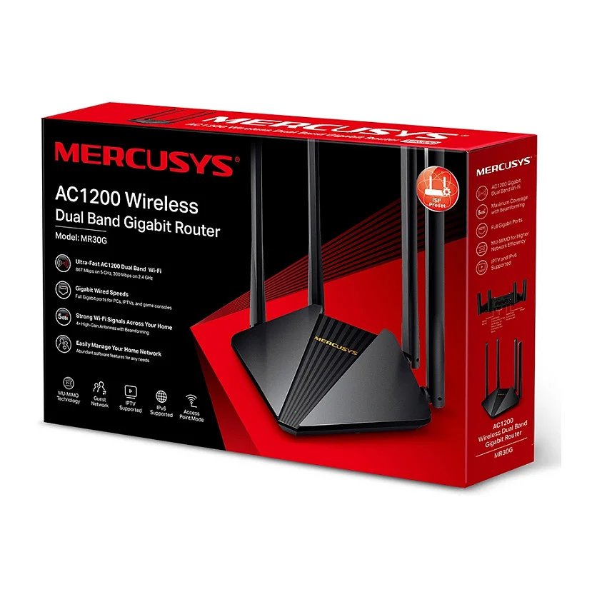 TP Link Mercusys MR30G AC1200 Wireless Dual Band Gigabit Router