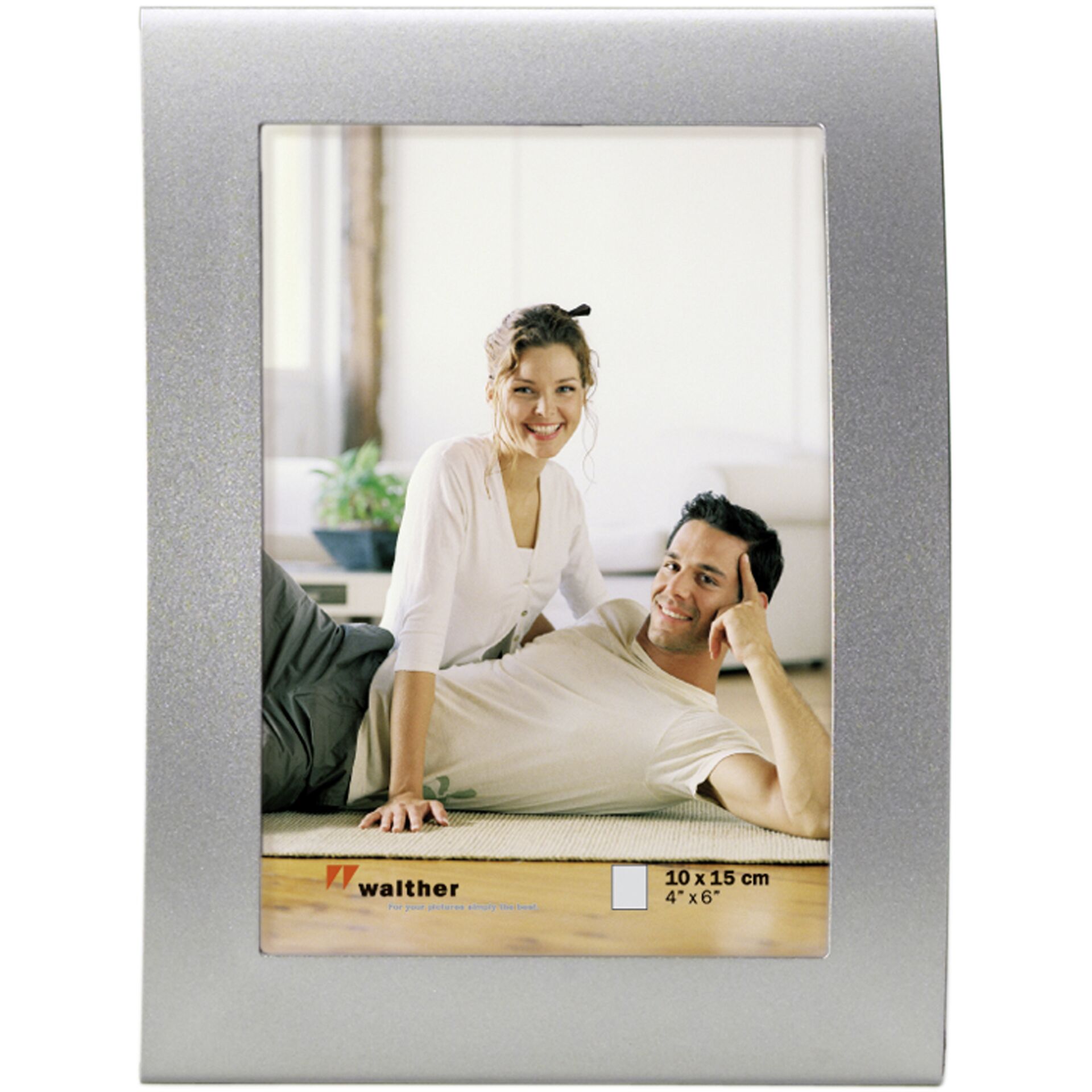 Walther Basixx TP silber 10x15 Metall Portrait gebogen TP015S Bilderrahmen
