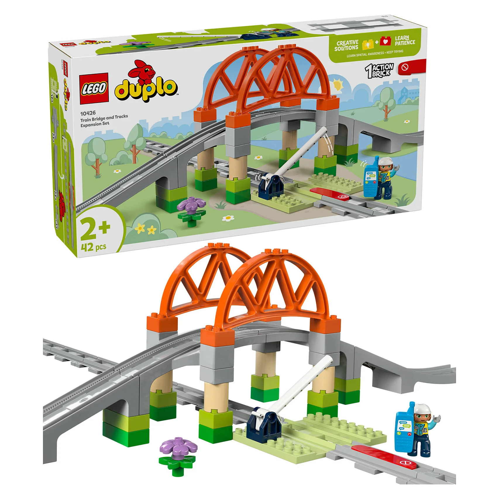 LEGO 10426 DUPLO Town Eisenbahnbrcke und Schienen   Erweiterungsset Spielwaren