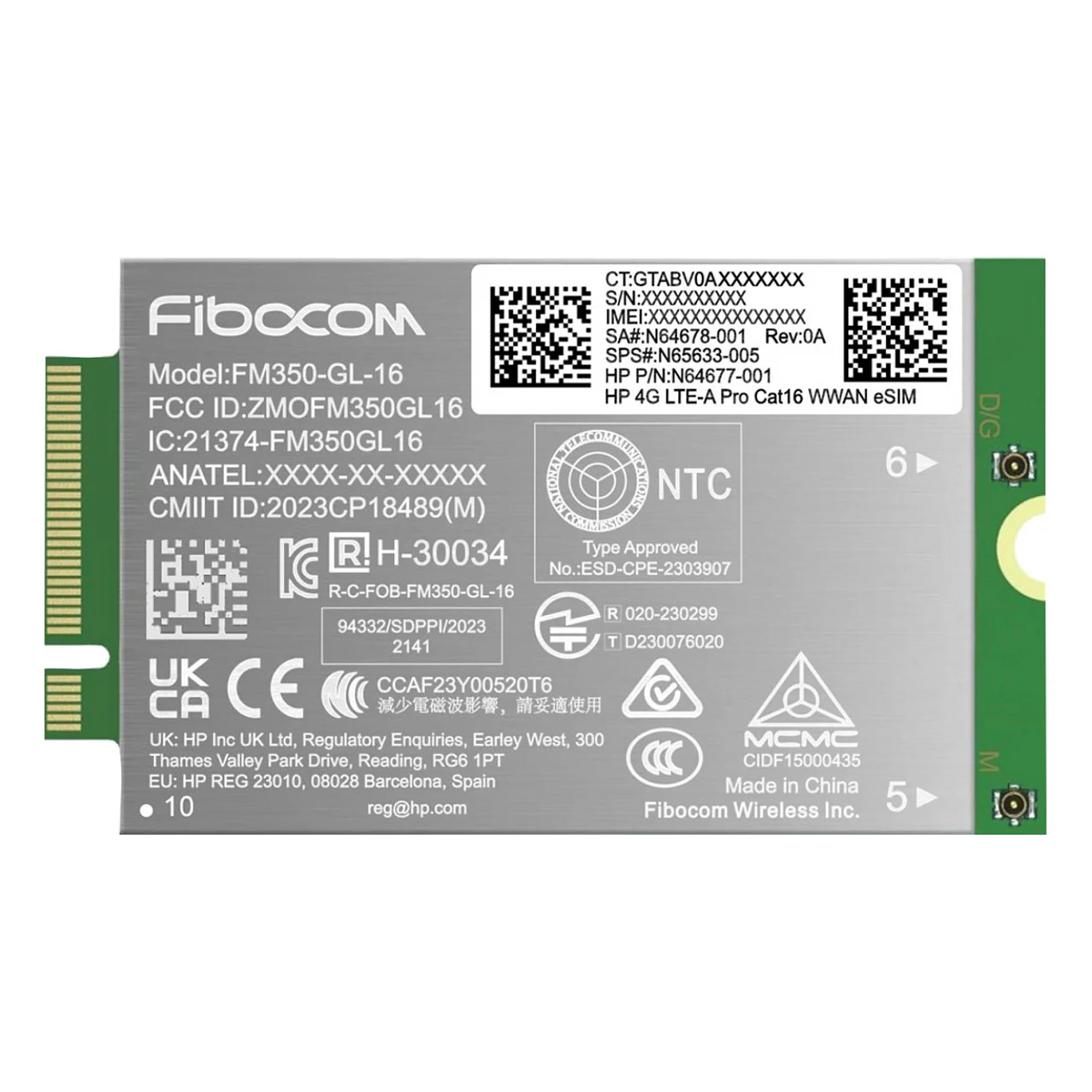 HP 4G LTE A Pro Cat16 WWAN Schnittstellenkarte Adapter Notebook & Tablet Zubehoer