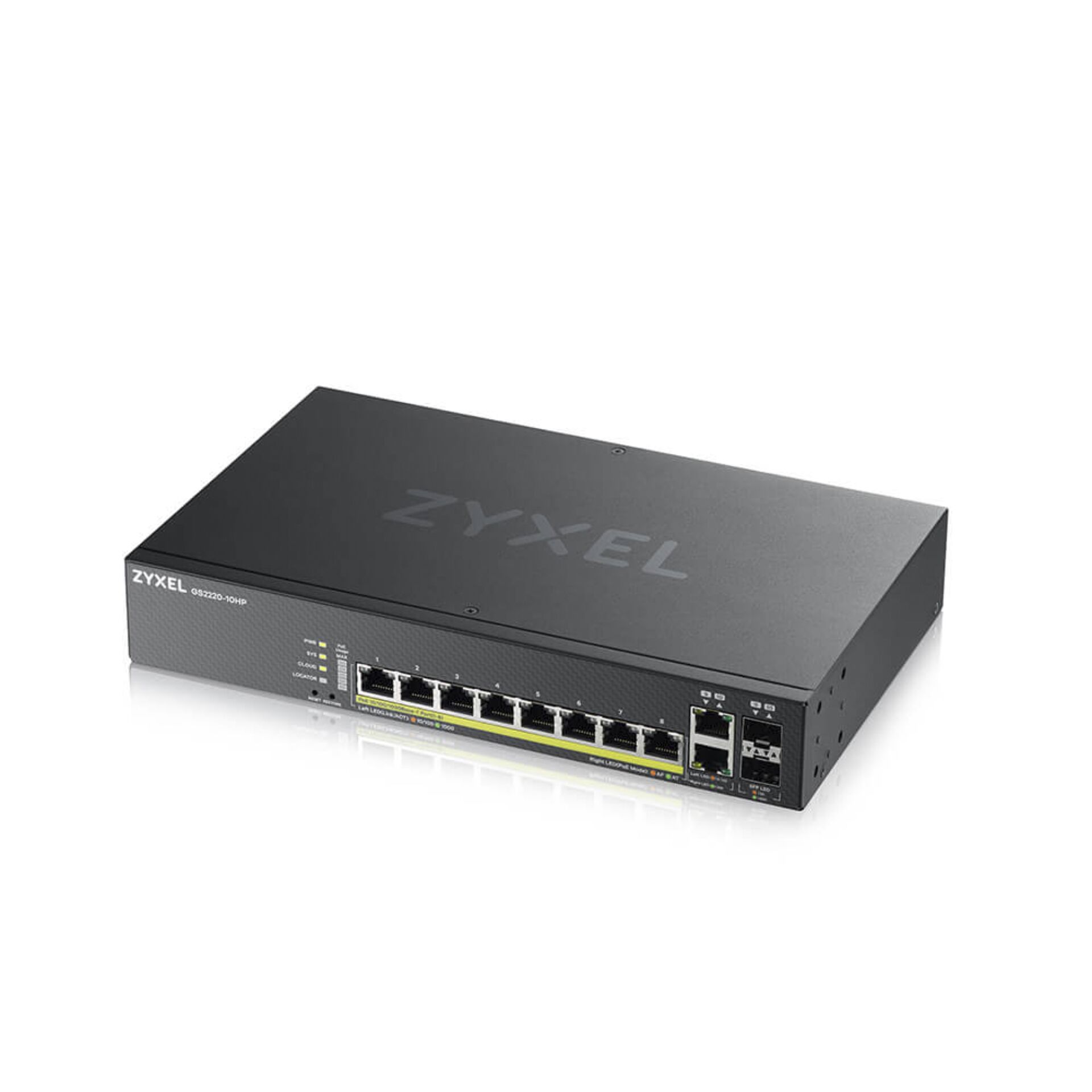 Zyxel GS2220 10HP EU0101F Netzwerk Switch Managed L2 Gigabit Ethernet  10 100 1000  Power over Ethernet  PoE  Schwarz Switches