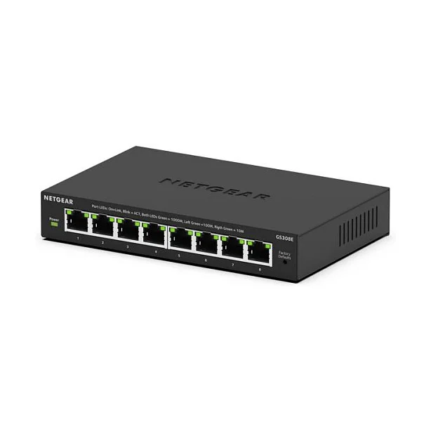 NETGEAR GS308E Managed L2 L3 Gigabit Ethernet  10 100 1000  Schwarz Switches
