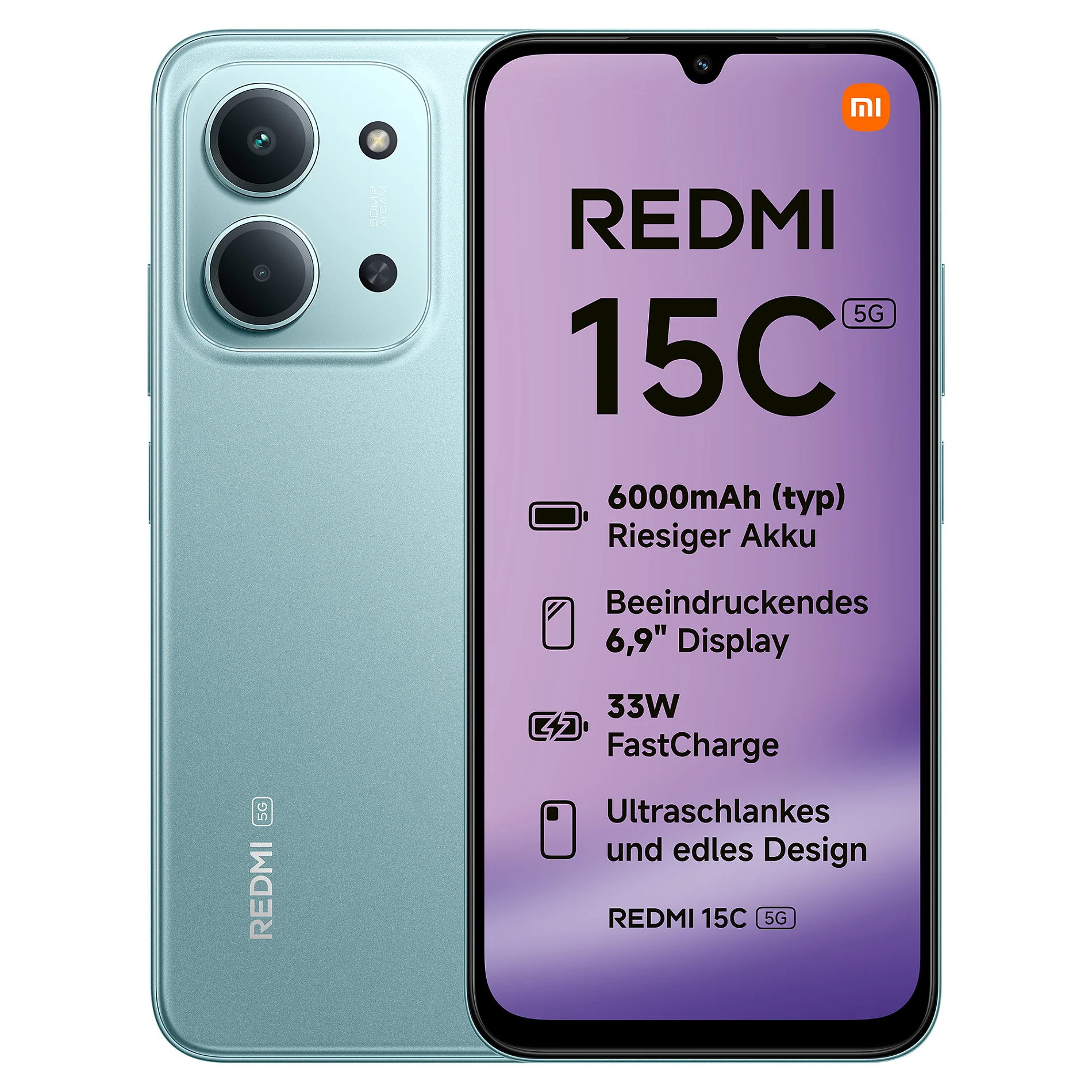 Xiaomi Redmi 15C 5G  4GB 128GB  mint green Handys & Tablets