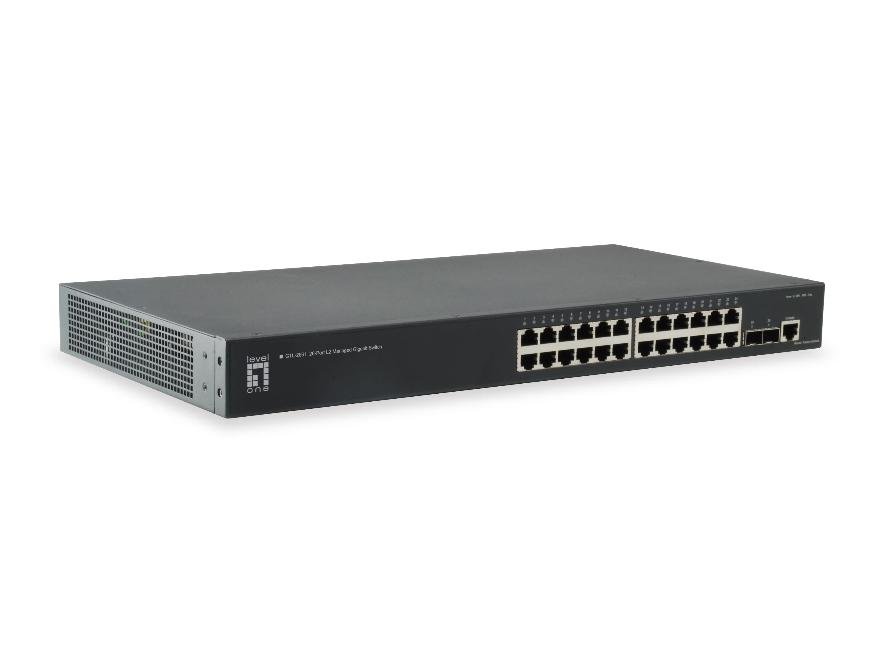 LevelOne GTL 2661 Managed Netzwerk Switch L2 Gigabit Ethernet 10 100 1000 Schwarz Switches