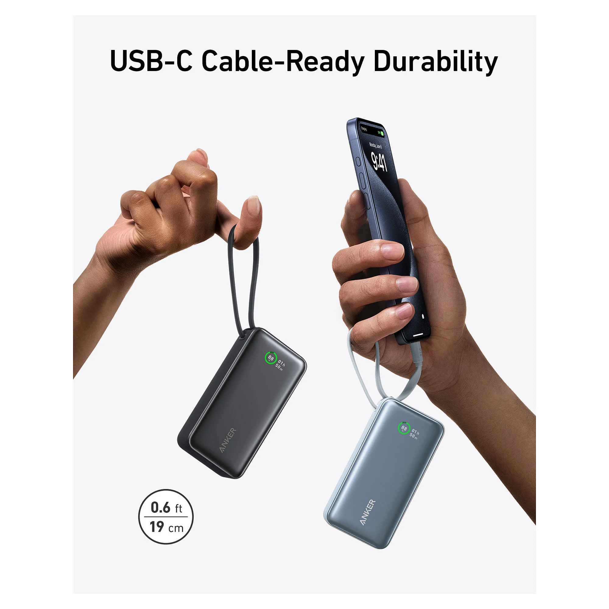 Anker 545 nano powerbank 10 000mah pd 30w integriertes usb c kabel grn Notebook & Tablet Zubehoer