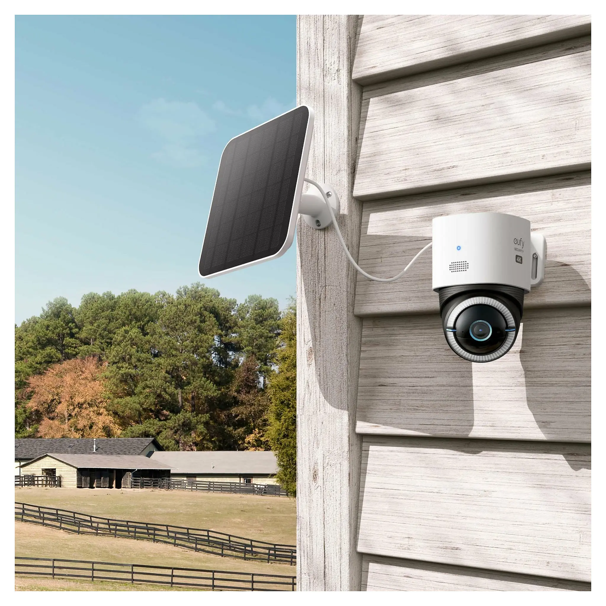 Eufy 4G LTE Cam S330 Patrone  Form  IP Sicherheitskamera Draussen 3840 x 2160 Pixel Decke Wand Stange Ueberwachungskameras