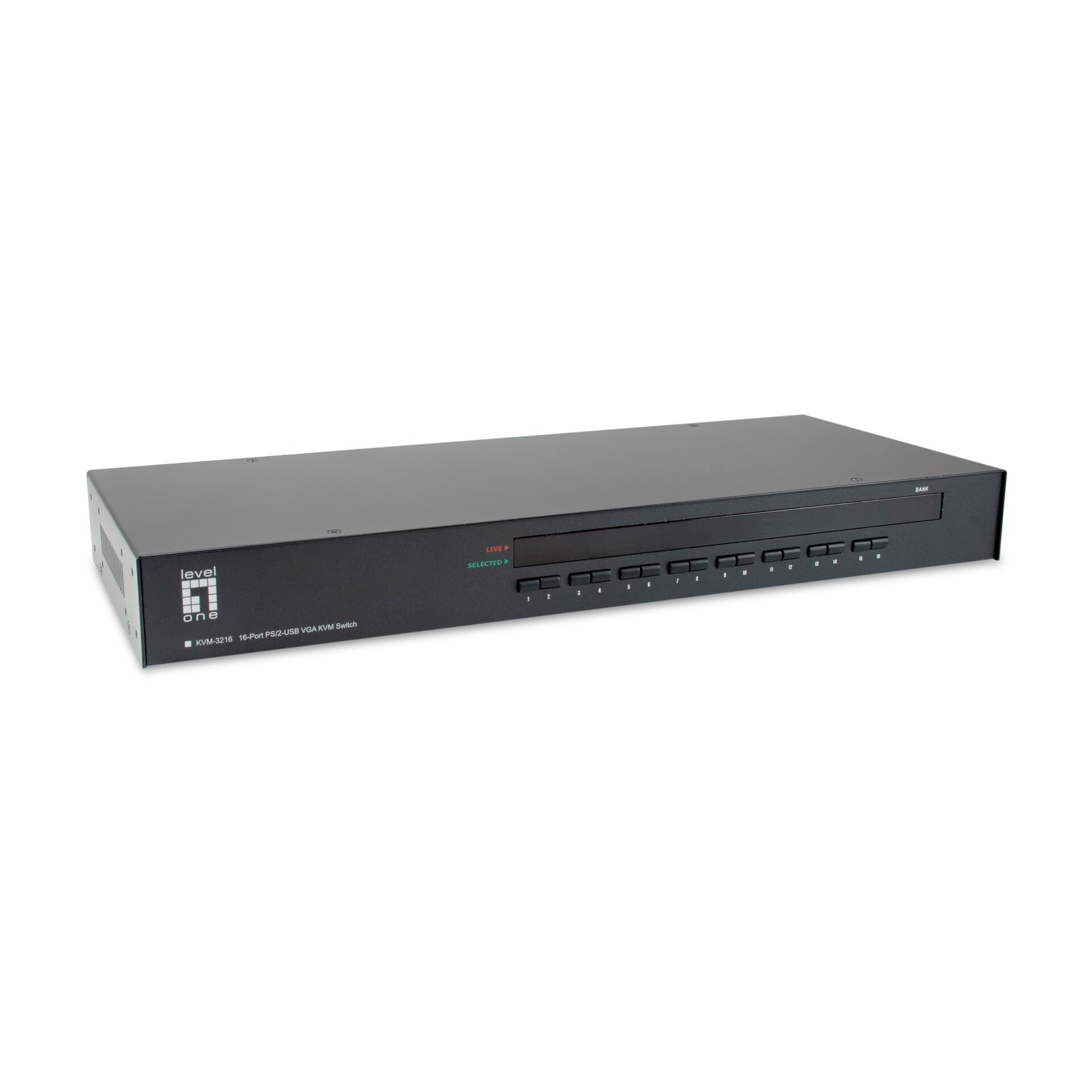 LevelOne 16 Port PS 2 USB VGA KVM Switch PC-Zubehoer