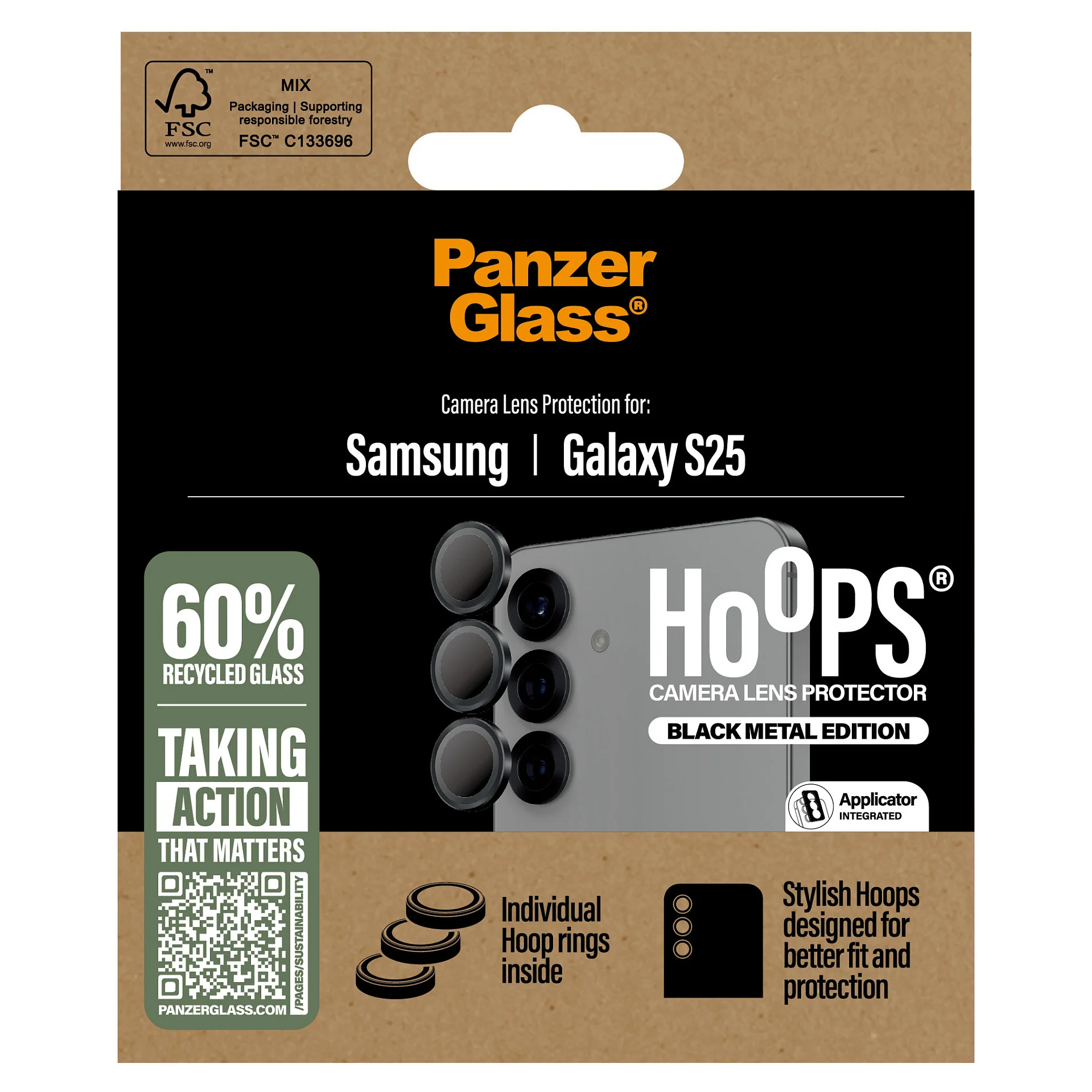 PanzerGlass   Hoops  Kameraschutz Schwarz Samsung Galaxy S25 Notebook & Tablet Zubehoer