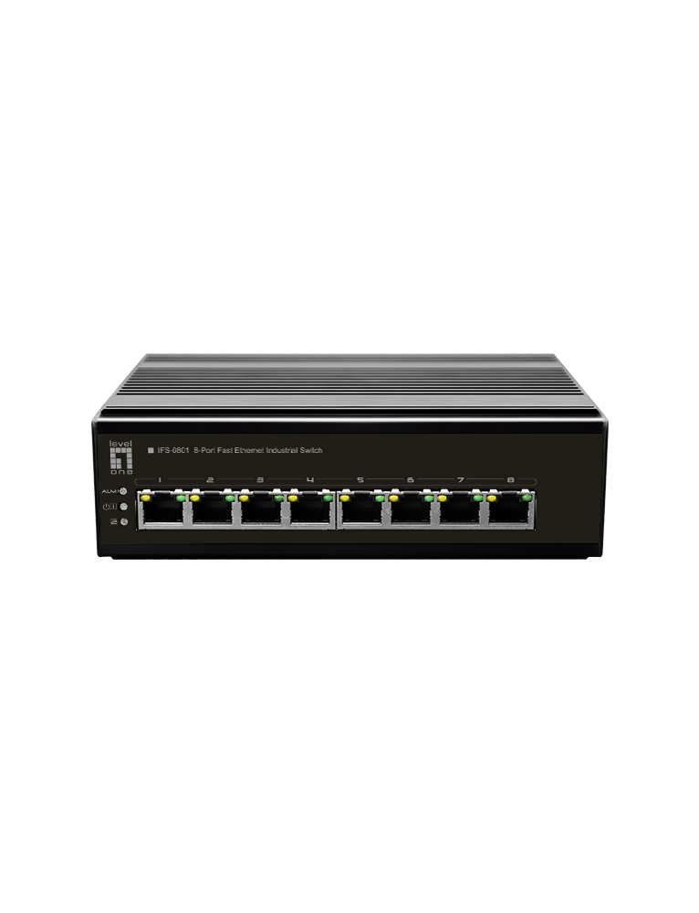 LevelOne IFS 0801 Netzwerk Switch Unmanaged Fast Ethernet  10 100  Schwarz Switches Netzwerk