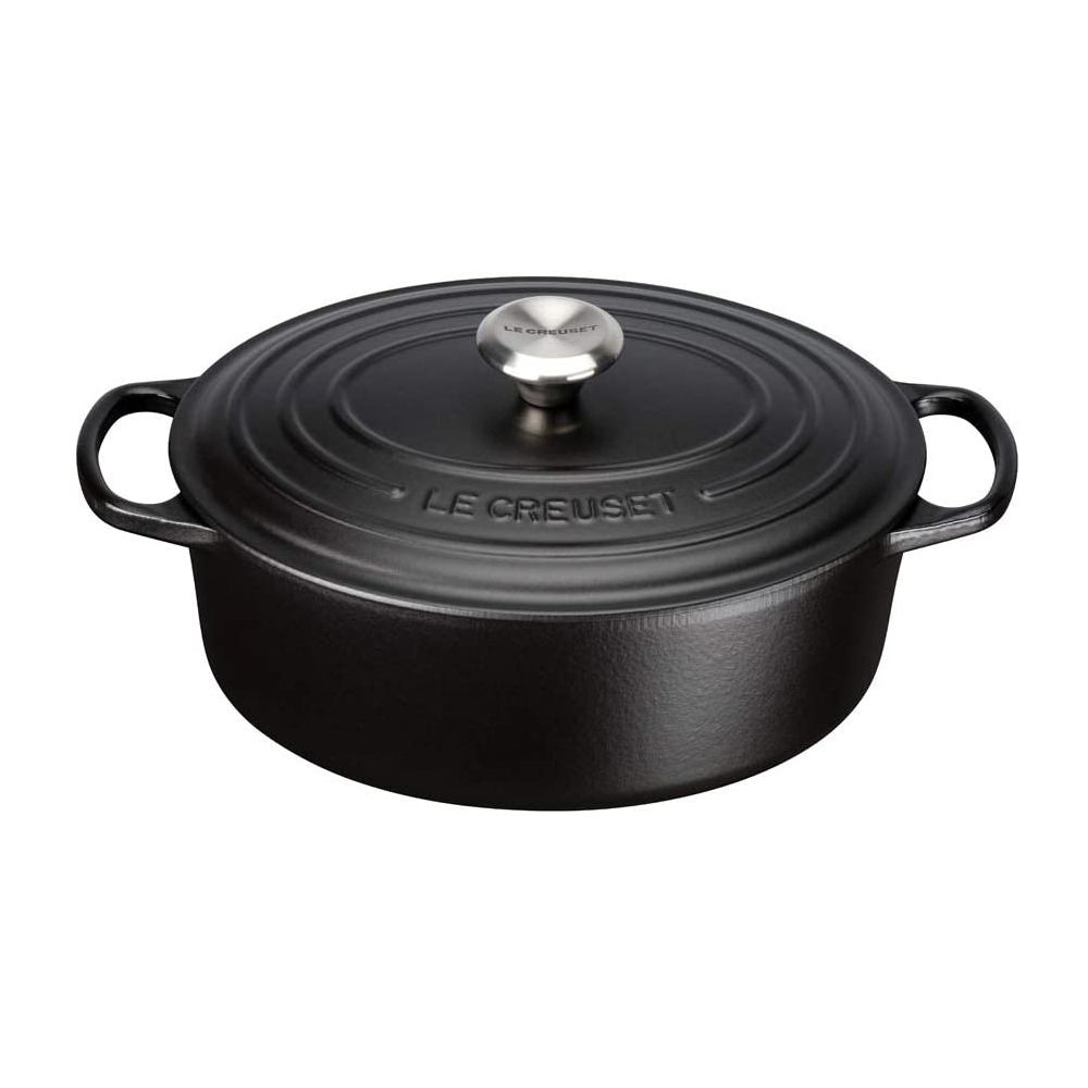 Le Creuset Signature Braeter Schwarz Oval 33 cm Kuechenkleingeraete