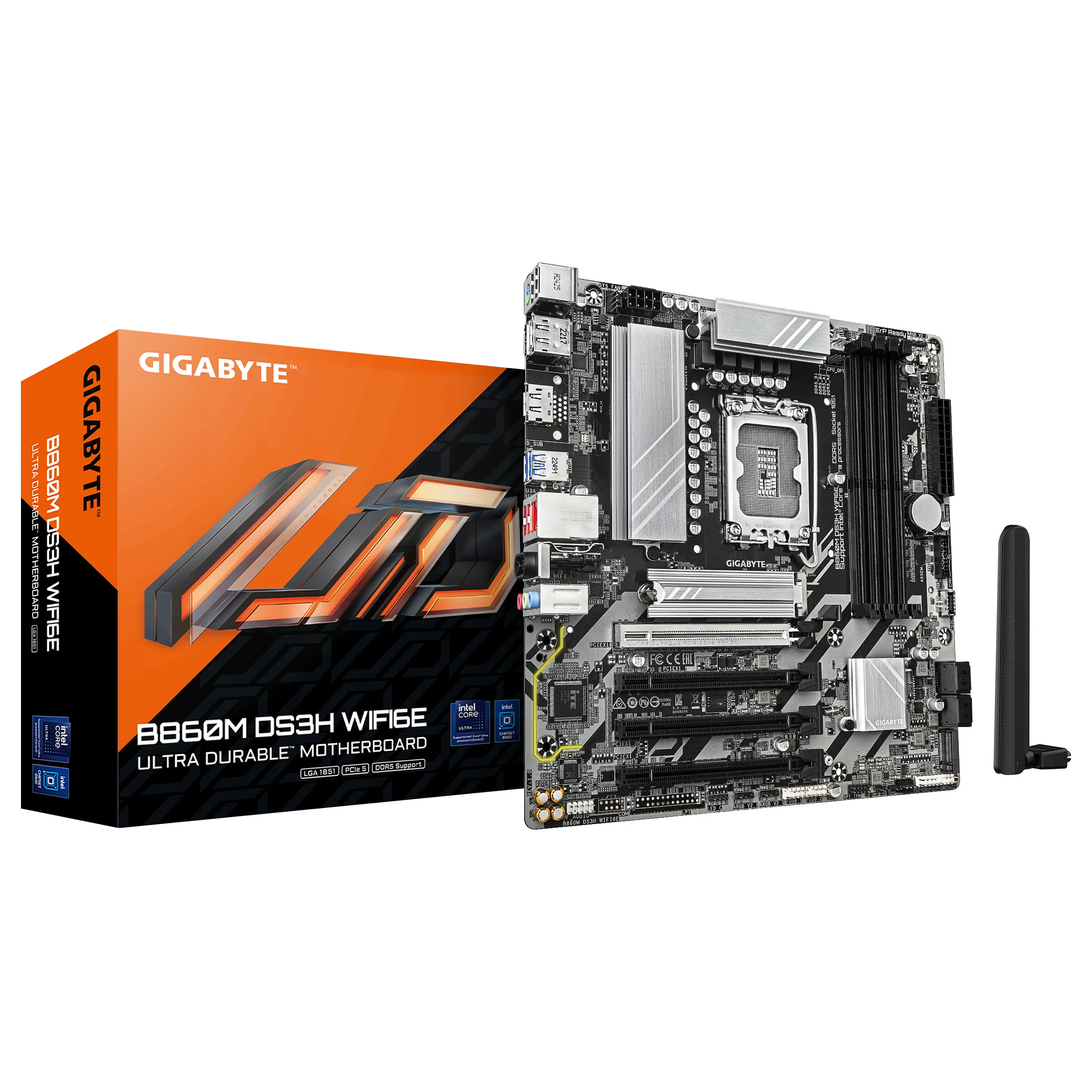 GIGABYTE B860M DS3H WIFI6E Mainboard   Intel Core Ultra CPUs  5 1 2 1 Phasen VRM  bis zu 9066MHz DDR5  1xPCIe 5 0   1xPCIe 4 0 M 2  2 5 GbE LAN  WIFI 6E  USB 3 2 Gen 2 PC-Zubehoer