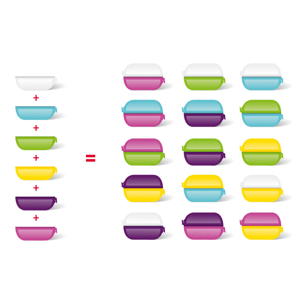 Emsa Lunchbox Set Variabolo Mix it  6 tlg   bunt Kueche