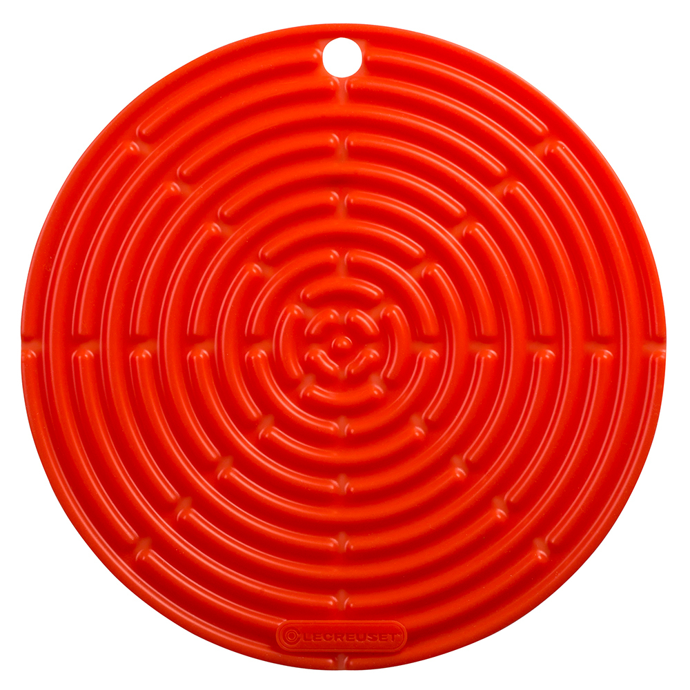 Le Creuset Silikon Topflappen  rund  20 5cm  ofenrot Kueche