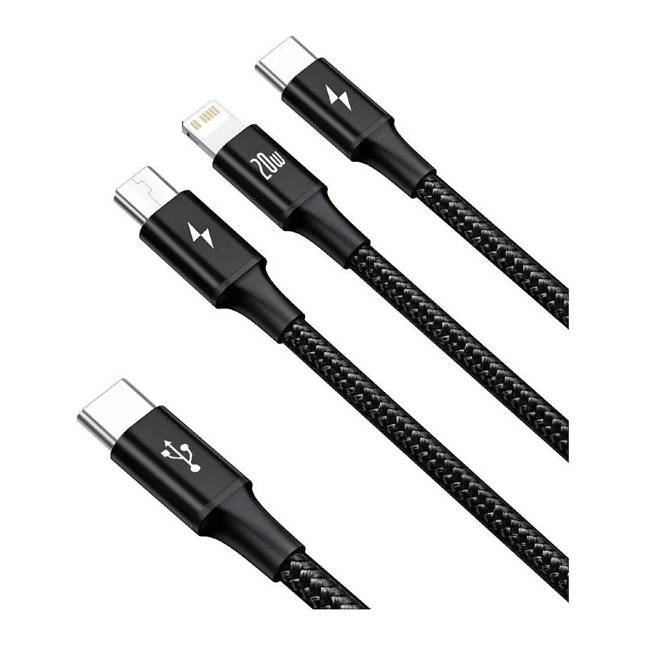 Baseus Rapid Series 3 in 1 USB Type C Cable PD 20W 1 5m Video & Audio