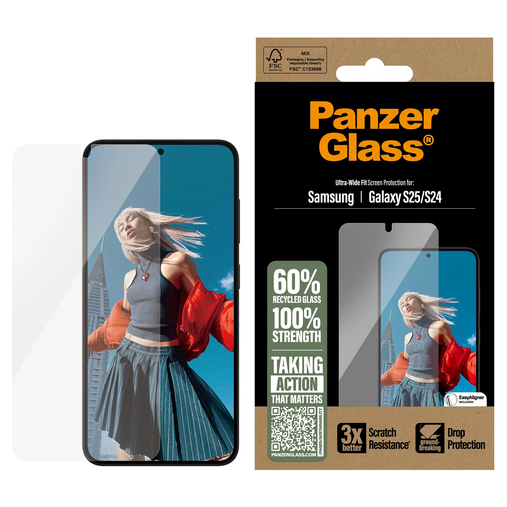 PanzerGlass   Displayschutz Samsung Galaxy S25   S24   Ultra Wide Fit Notebook & Tablet Zubehoer