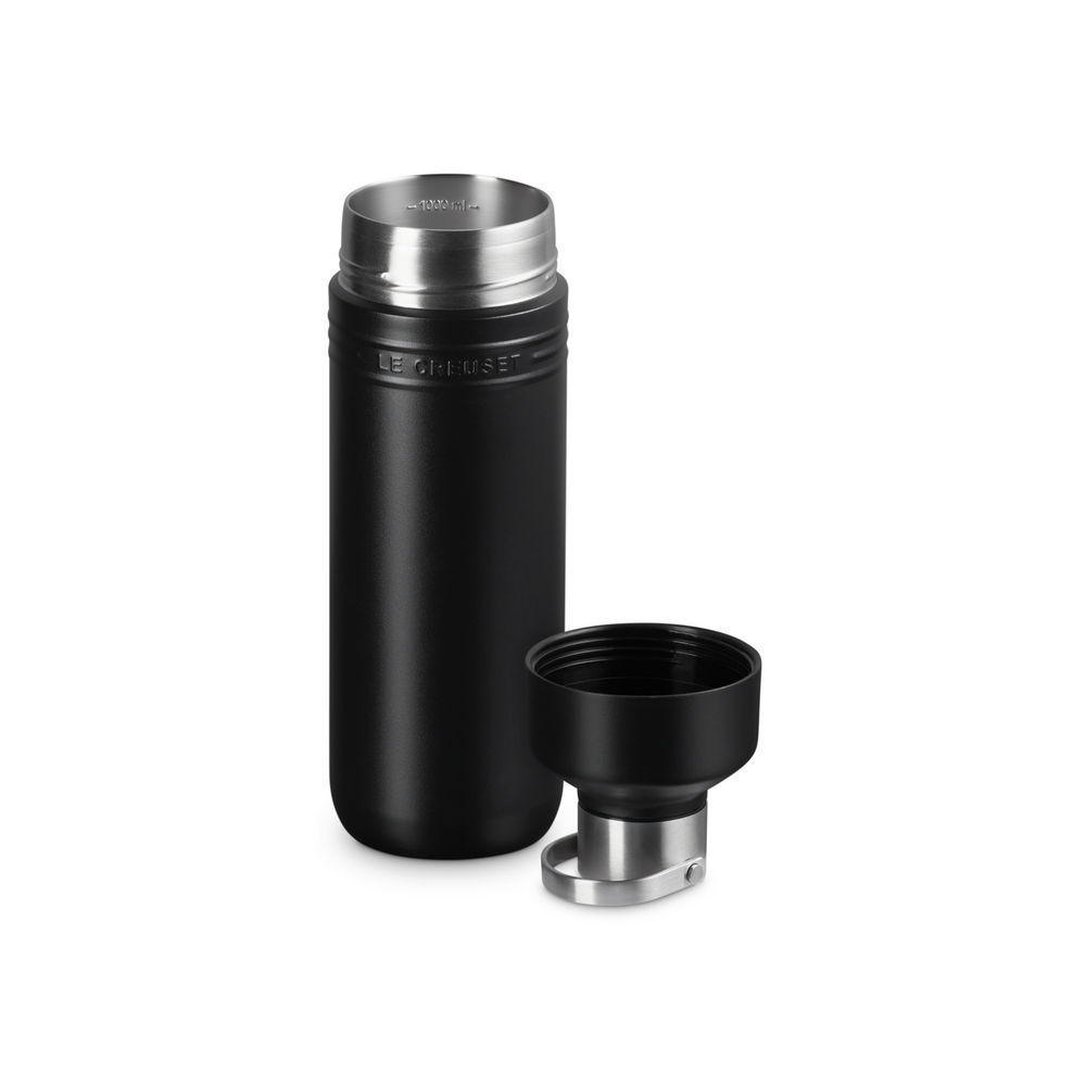 Le Creuset Trinkflasche On The Go 1000 ml  Schwarz Matt Besteck & Aufbewahrung