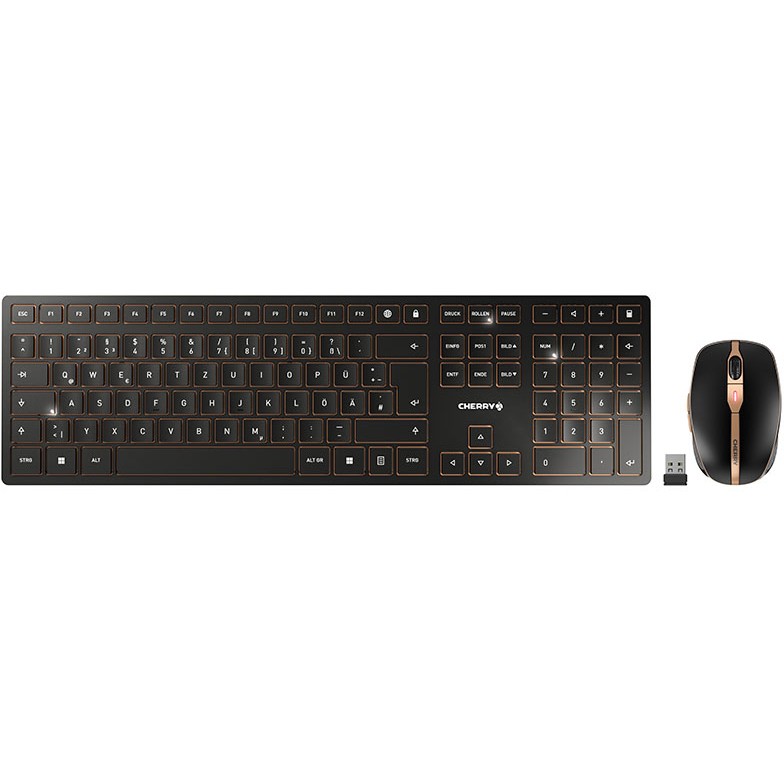 CHERRY DW 9100 Slim   Tastatur und Maus Set wireless black QWERTZ DE Tastaturen & Maeuse