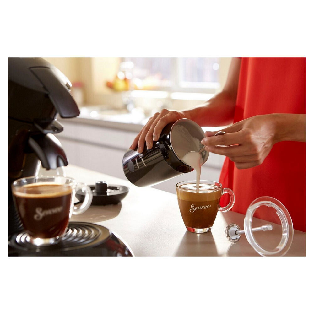 Philips Kaffeepadmaschine Senseo Original mit Milchaufschaeumer HD6553 65  Schwarz Kaffeevollautomaten