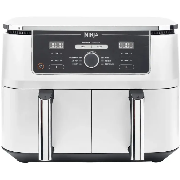 Ninja AF400EU Foodi MAX Dual Zone 9 5L Heissluftfritteuse Weiss Kuechenkleingeraete