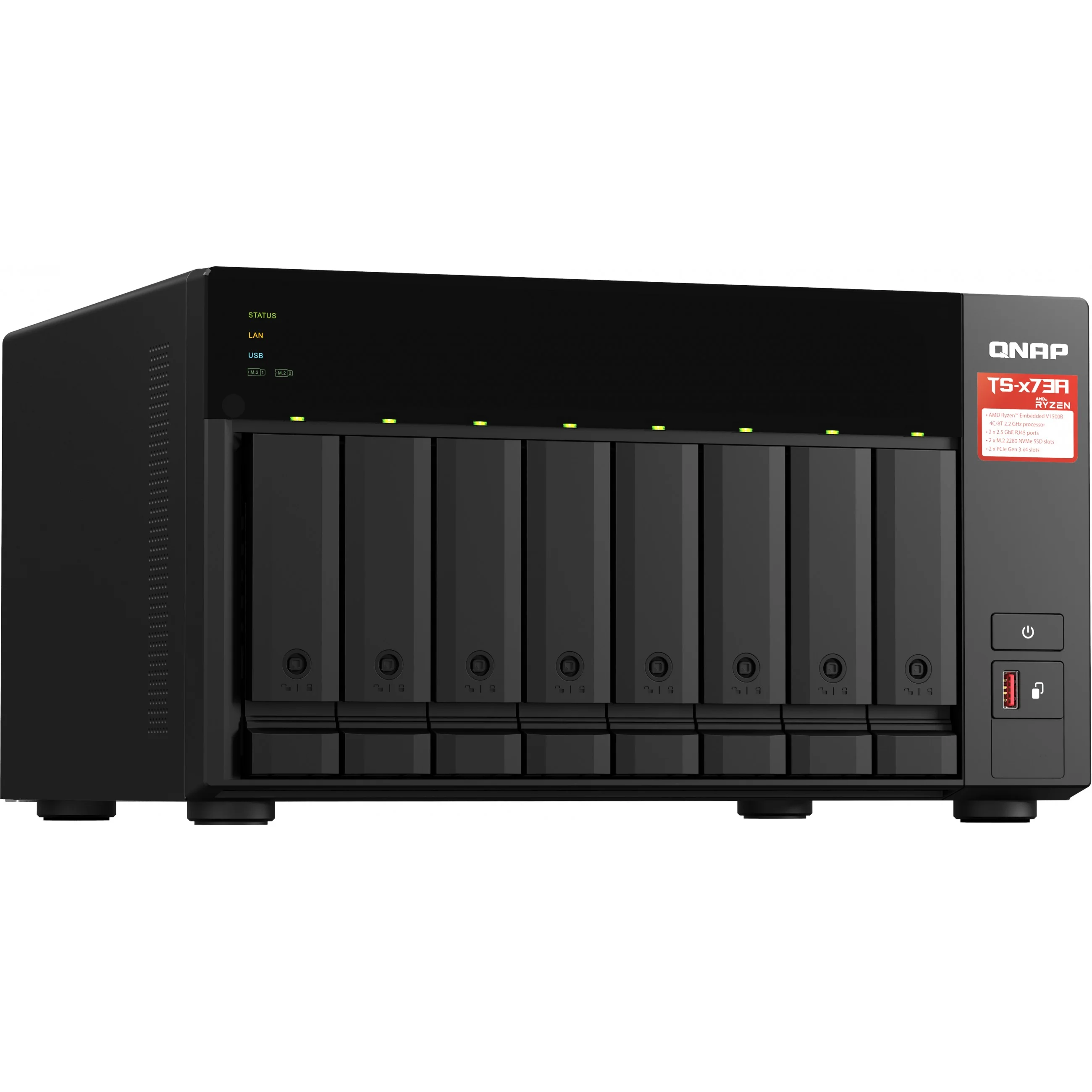 QNAP TS 873A 8G 8 Bay NAS Storage Server 8 Bay Enclosure Netzwerkgeraet