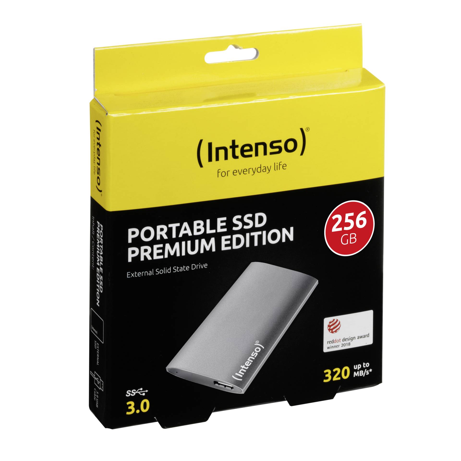 Intenso externe SSD 1 8 256GB USB 3 0 Aluminium Premium Speichermedien