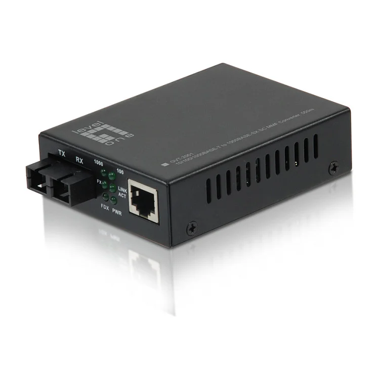 LevelOne GVT 2001 Netzwerk Medienkonverter 1000 Mbit s 850 nm Multi Modus Schwarz