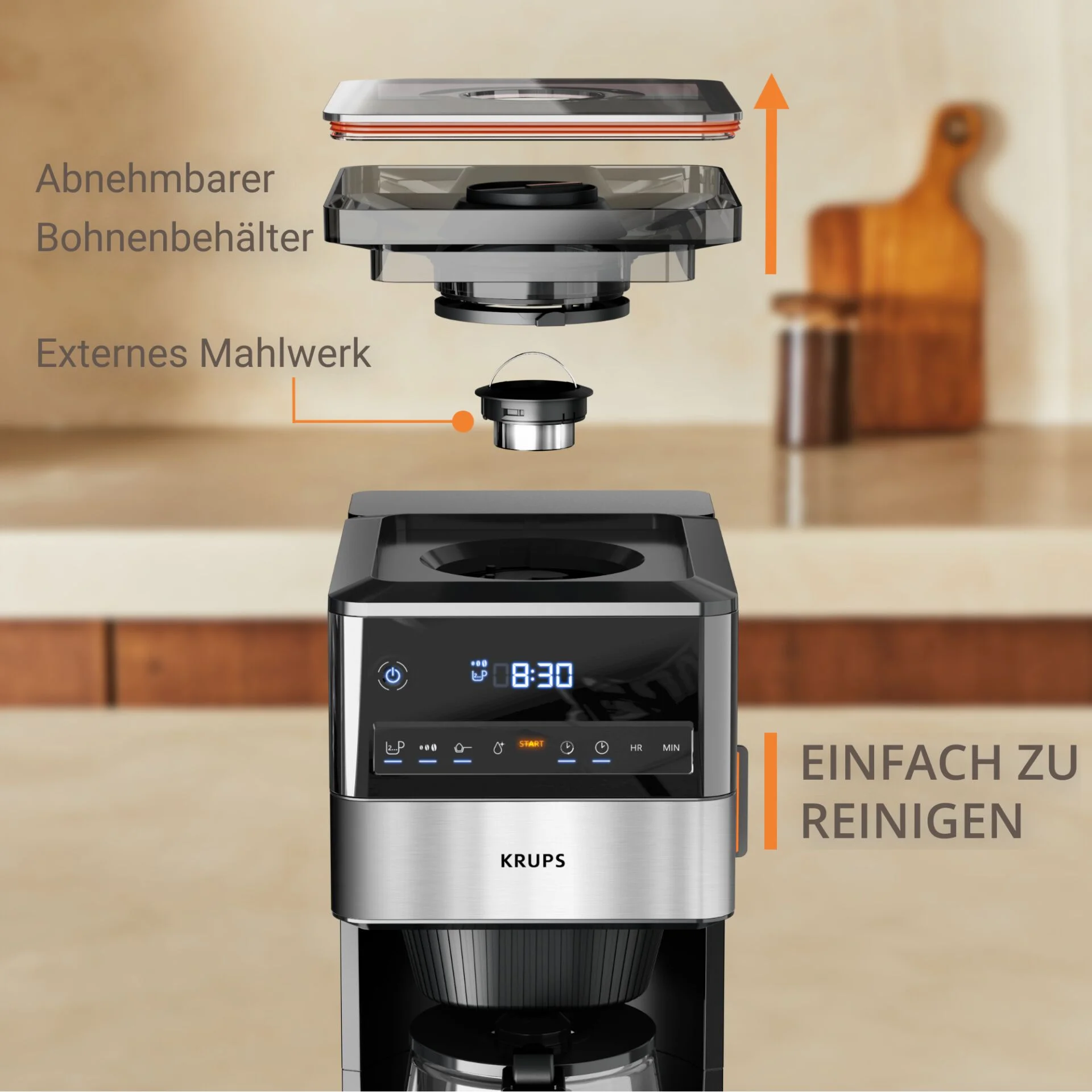 Krups KM 8428 Grind Aroma XL Wasserkocher