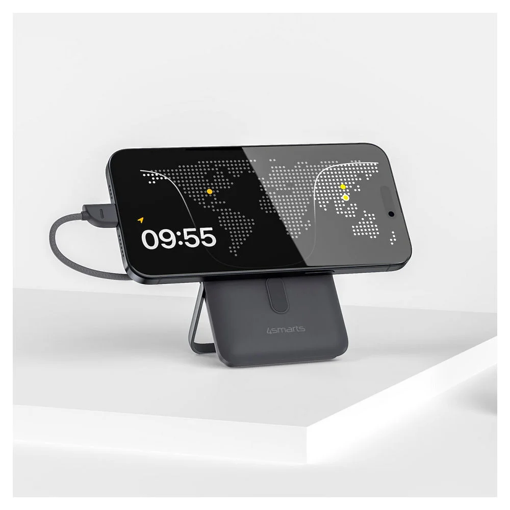 4SMARTS Wireless Powerbank Enterprise Pocket 10000mAh 22 5W  Qi2 ready  spacegrau Akkus Powerbanks & Kabel